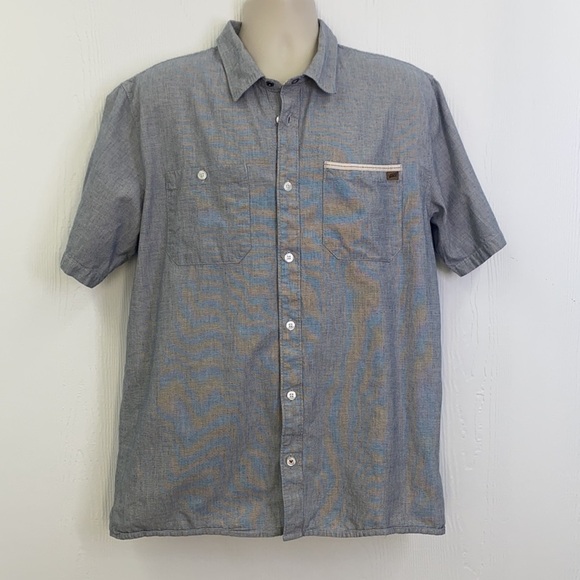 Vans - White & Navy Button Up Short Sleeve Shirt Size XL - Picture 6 of 13